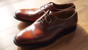 Brown leather dress shoes