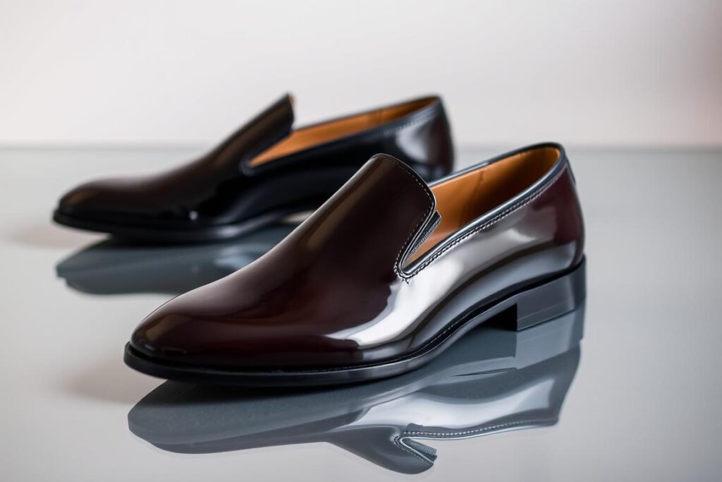 Patent leather slip-on dress shoes