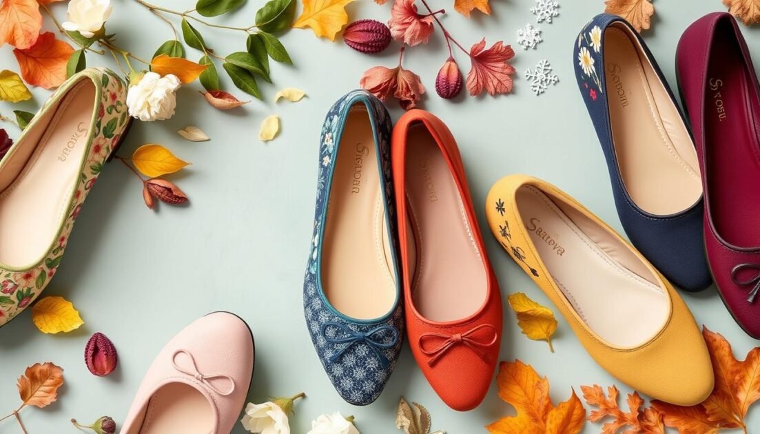 Seasonal mary jane ballet flats