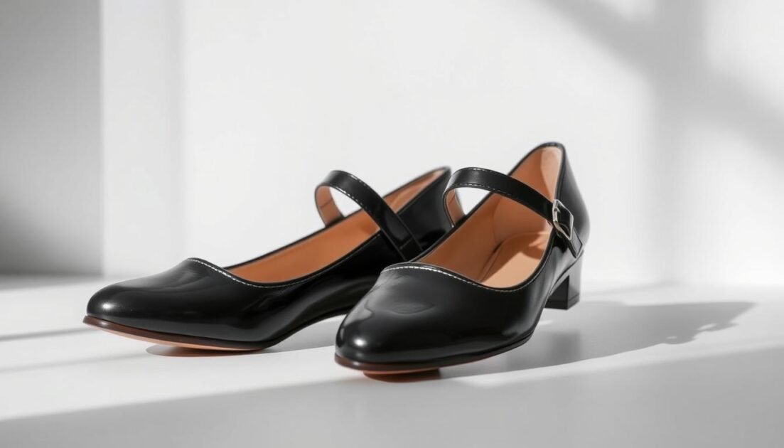 black flat mary jane shoes