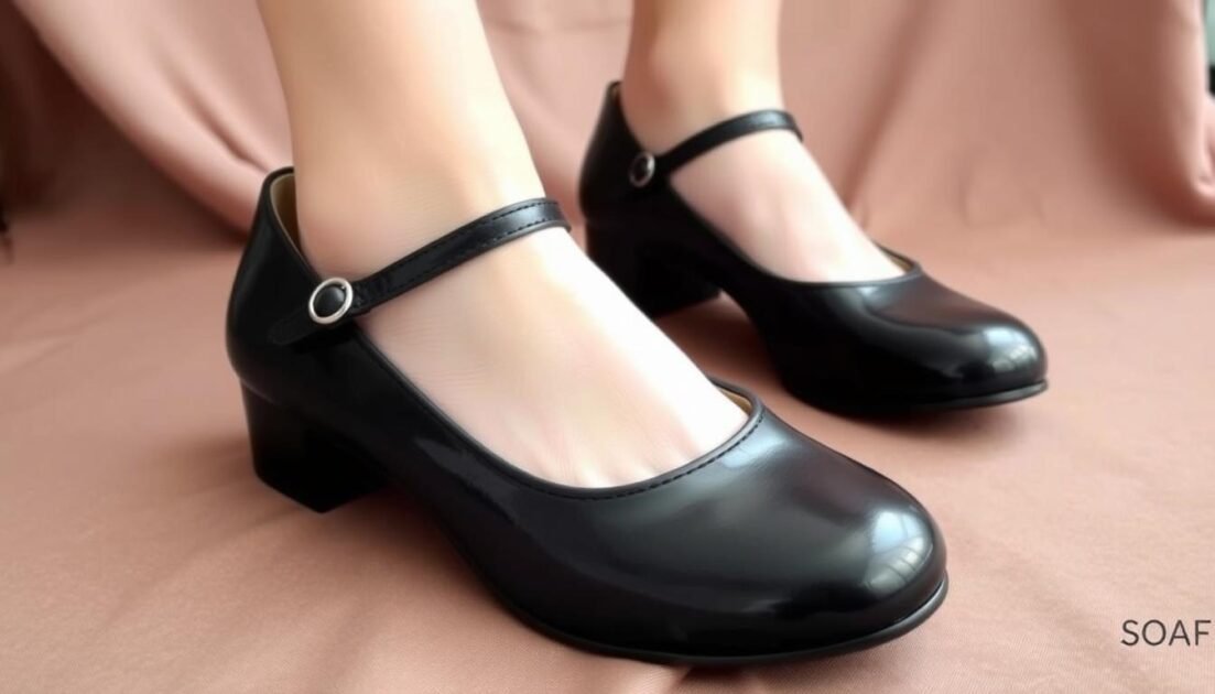 black mary jane flats