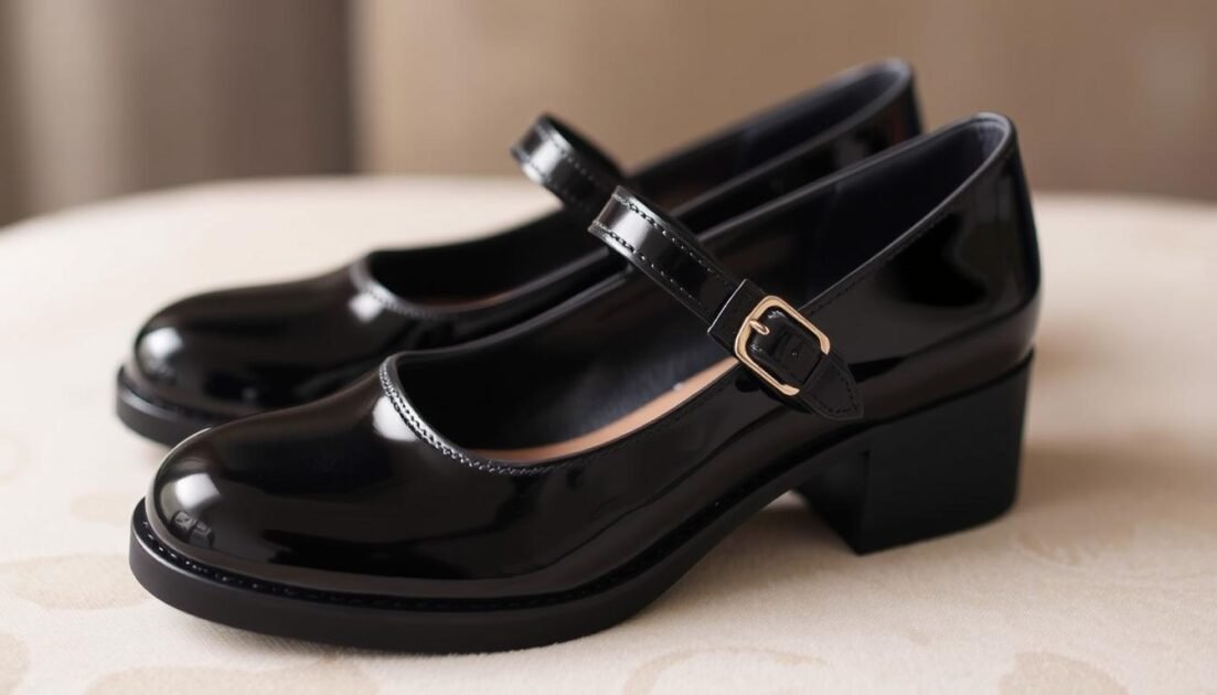 black patent mary janes