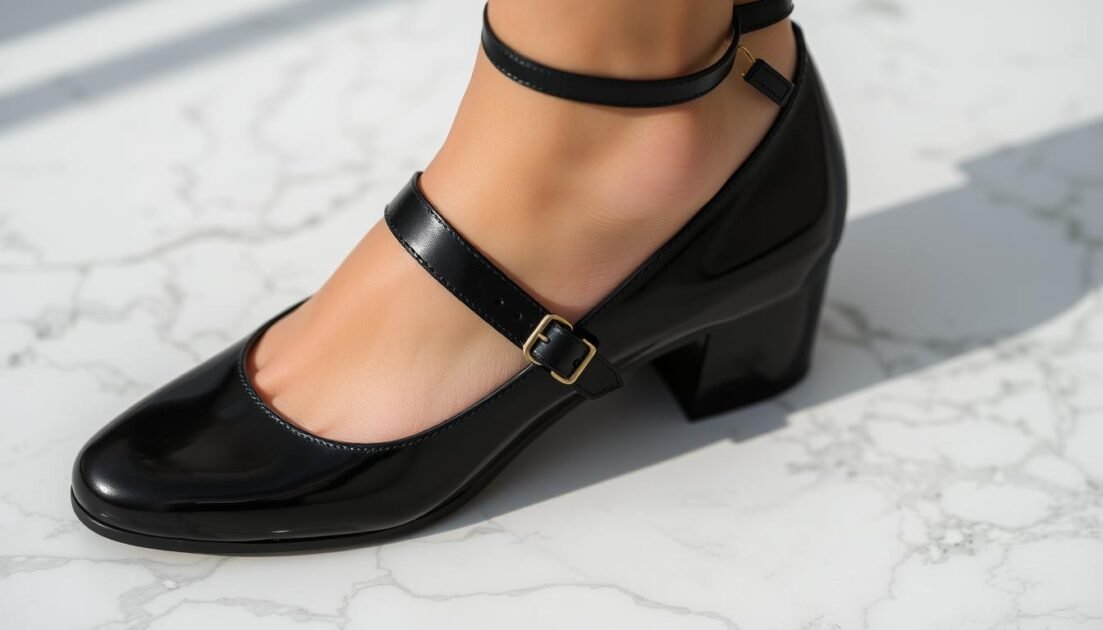 black strappy mary janes