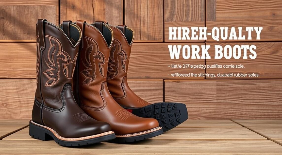 comfortable western style work boots