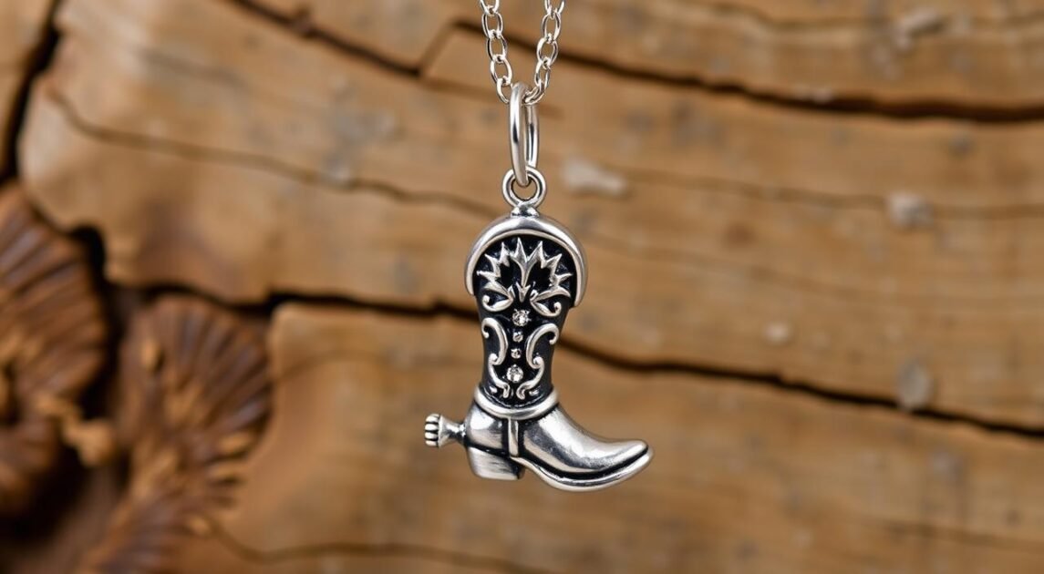 cowboy boot charm necklace