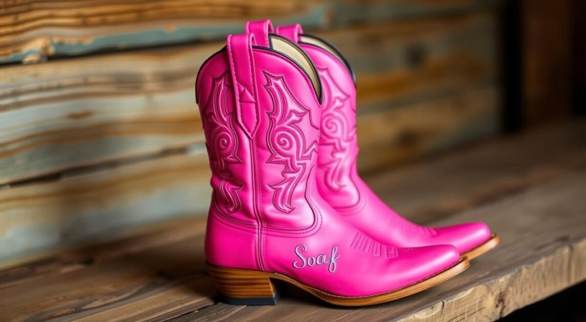 cowboy boots pink