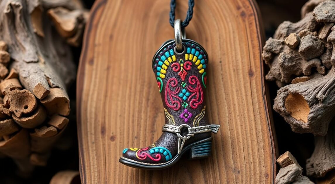 handmade boot necklace