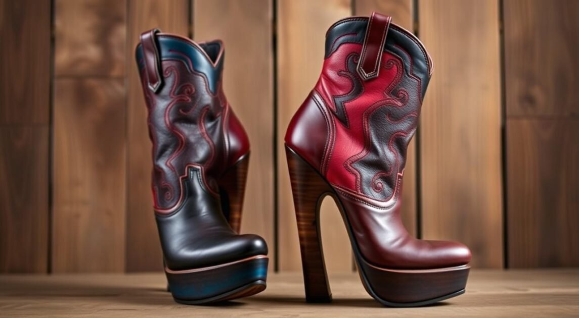 high heel cowgirl boots