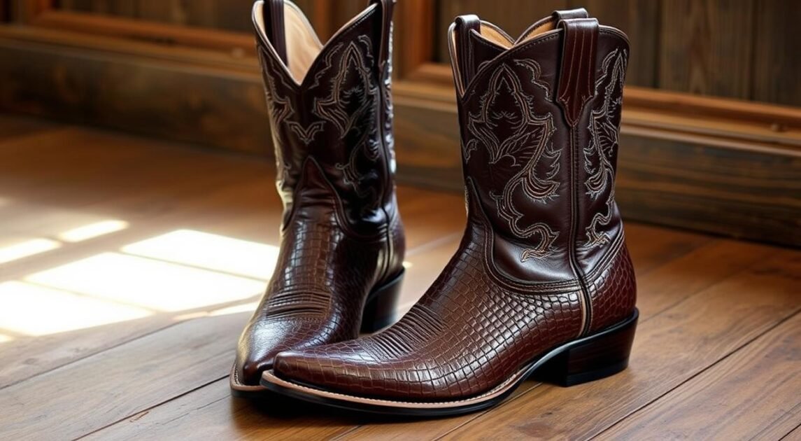 men's lizard skin western boots