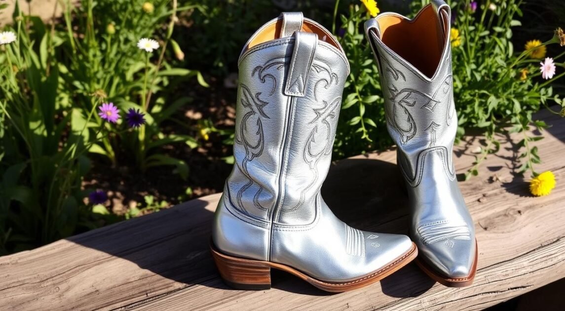 metallic cowboy boots