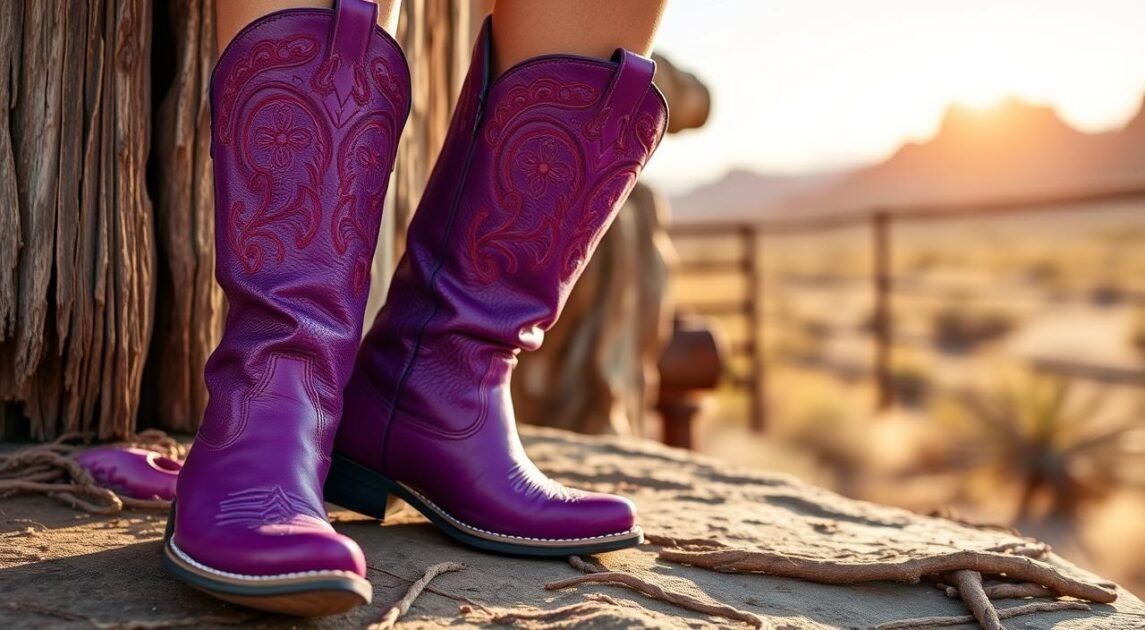 purple cowgirl boots