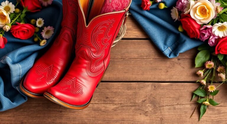 red cowboy boots women