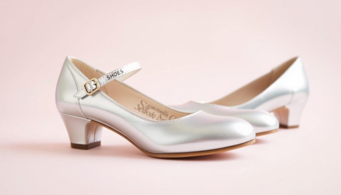 stylish silver Mary Janes