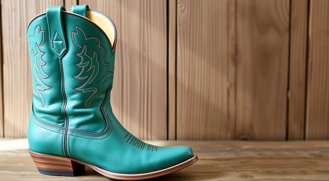 stylish teal boots