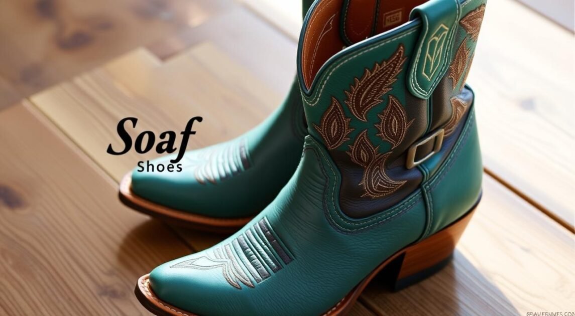 teal western boots