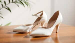 white mary jane heels